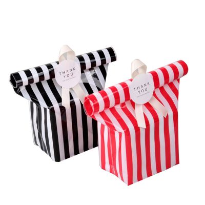 【YF】✾☒  10 pcs Color Plastic Striped Cookie Cellophane Birthday gift bag party favors