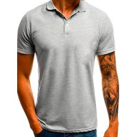 The new contracted men polo collarband pure lapel leisure T-shirt with short sleeves