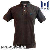 MOS เสื้อโปโลชายแฟชั่น ฟอกเซอร์ ผ้าคอตตอน 100% ใส่สบาย นุ่มฟู MMB-0514A-DG เทาเข้ม