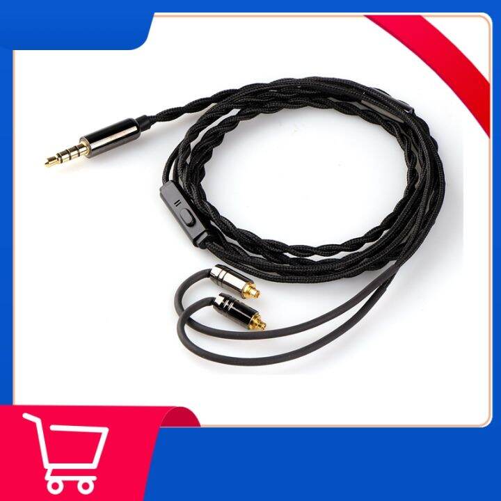 4N High Purity OFC OxygenFree HiFi IEM Cable with Mic Cotton Yarn Outer Layer for Audiophile
