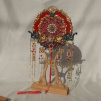 [COD] The bride holds a Chinese wedding dress group double-sided style classical craft fan