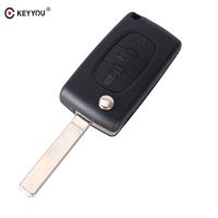 【☼】 BEERIS mall KEYYOU 3ปุ่มปุ่มพลิกรีโมท Uncut Remote Key Fob สำหรับ CITROEN C2 C3 C4 C5 C6สัญลักษณ์