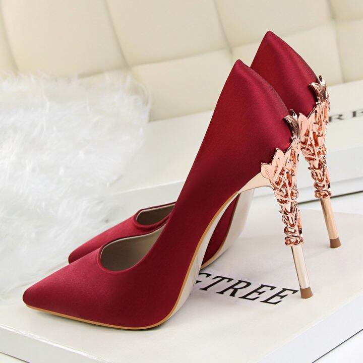 bigtree-metal-carved-wedding-bridal-high-heels-solid-silk-shoes-pointed-toe-shallow-women-pumps-ladies-elegant-high-heels-10cm