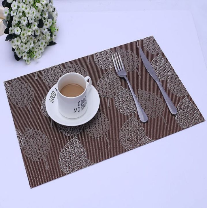 4pcs-restaurant-insulation-placemat-table-mat-disc-pad-bowl-pad-coaster-waterproof-tablecloth-decoration-pvc-mat-45-30cm