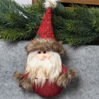 【CW】 Santa Claus Christmas Ornaments Tree Decor Plush Doll Decorations For Home 2022 Navidad Pendant Gift Kids 50g