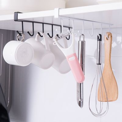Kitchen Hanger Iron Hooks Shelf Free Of Punch Rack Multifunction Hanger for Kitchen Gadgets