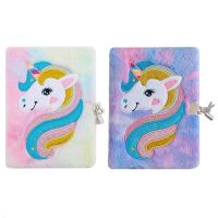 Rainbow Unicorn Notebook With Lock amp; Keys For Kid Girls Gift Diary Journal Agenda Planner Organizer Plush Note Book