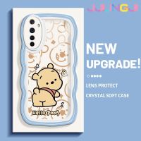 Jlingji เคสสำหรับ Realme 6 6S Narzo เคส Winnie ลายช้อนส้อมมีดหมีพูห์ขอบครีมหลากสีเคสมือถือกันกระแทกแบบใสนิ่มฝาครอบป้องกันเรียบง่ายปลอกโปร่งใสลายกล้องถ่ายรูปสร้างสรรค์