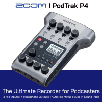 Zoom PodTrak P4 เครื่องบันทึกเสียงดิจิตอล แบบพกพา Input 4 ไมค์ 4 หูฟัง "สินค้ารับประกันศูนย์ 1 ปี"