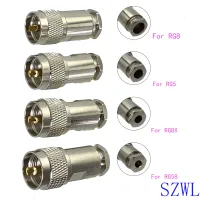 ทองเหลือง UHF PL259ชายปลั๊ก Clamp RG8 LMR400 / RG5 RG6 / RG8X LMR240 / RG58 RG142 LMR195 RF Coaxial Connector Wire Terminal