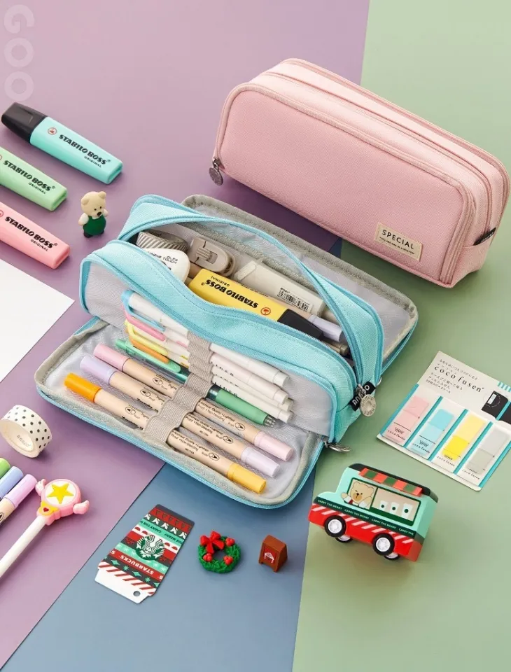 Creative Pencil Case Cute Boy Girl Kawaii Pencil Cases Storage Kids Pen Bag  Large Big Stationery Box School Students Supplies