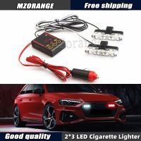 2X3 Fso Strobe Light Emergency Flash Warning Light LED Stroboscopes Police Light 12v 6w LED Car Flasher Light Cigarette Lighter