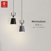 MZD【With 3 Colors Bulb】Nordic Bedroom ข้างเตียงโคมระย้า Simple Modern Creative Antler ร้านอาหารแสง Minimalist Bar หัวเดียวเพดานจี้ Light