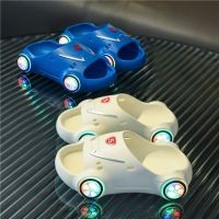 Creative Slippers Luminous Cartoon Car Summer Childrens LED Slipper Boys Slippers PVC Non-slip Beach Sandals Kids Home Bathroom