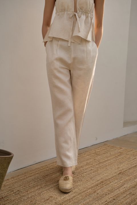 fablab-dunne-talia-pants-natural-กางเกงผ้าลินินขายาวเอวสูง