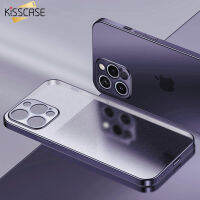 KISSCASE หรูหราชุบกรอบสแควร์ Matte Soft ซิลิโคนสำหรับ iPhone 14 Pro Max 13 12 Pro Max XR X XS ฝาครอบโปร่งใส