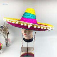 Mexicans Sombrero หมวกฟาง DiaDeMuertos เครื่องแต่งกายหมวกตกแต่งงานปาร์ตี้ป้องกันผ้าโพกศีรษะเทศกาลดนตรี PanamaHat