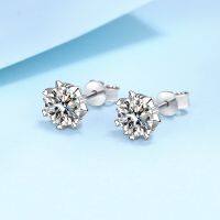 Elegant S925 Silver Jewelry Stud Earrings with 5mm and 6.5mm Cute Snowflake Shape for Women Couple Girlfriend Gifts