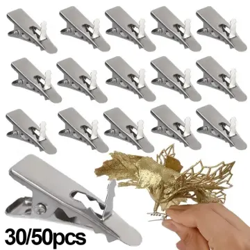 50 Pcs Mini Metal Clips for Christmas Flowers Christmas Tree