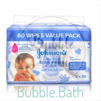 Johnsons baby messy times wipes กระดาษเปียก จอห์นสัน เบบี้ เมสซี่ไทม์ส ไวพ์ 20แผ่น×3ห่อ