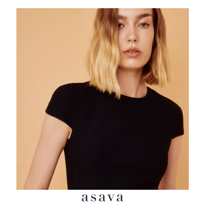 asava-aw22-asava-column-blouse-เสื้อผู้หญิง-แขนสั้น-เข้ารูป