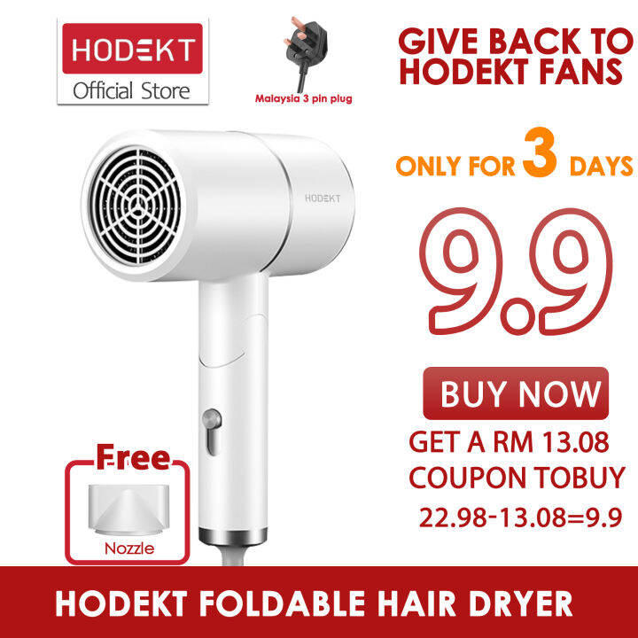 HODEKT Professional Blue Ray Ionic Tech 2200 Hair Dryer Saloon 800W