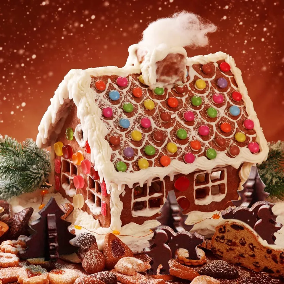 1PCS Christams Gingerbread House Silicone Mold Kit Navidad