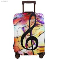 Music Notes Elastic Luggage Cover For Wheeled Suitcase Zipper Closure Thicken Luggage Baggage Cover Protector Universal Fit