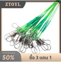 ZTOYL 10ชิ้น ล็อต Wire LEADER with swivel Anti-Bite Fishing line 15 20 30cm Fishing