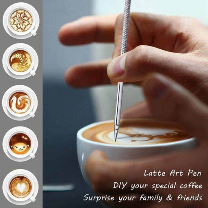 stainless-steel-milk-frothing-pitcher-for-macchiato-cappuccino-latte-art-include-latte-art-pen-coffee-milk-frother-350ml