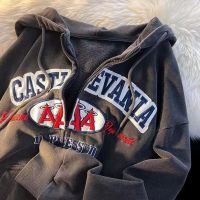 ❏∋◈ Embroidered Letters High Quality Hooded Zip Hoodies Women ins Loose Casual 2022 Streetwear Lazy Wind Long Sleeve Hoodies Women