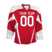 Customized American Ice Hockey Jersey Mesh Fabric Long Sleeve T-Shirt Trainning Custom Logo And Name 3D Print Digital Sweatshirt