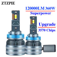 Ztzpie 6500K HB3 HB4 9005 9006 H1 H7 H4 9012 D2H หลอดไฟ CANbus หลอดไฟ LED CSP 3570 Power ไฟหน้ารถ H3 360W 120000LM