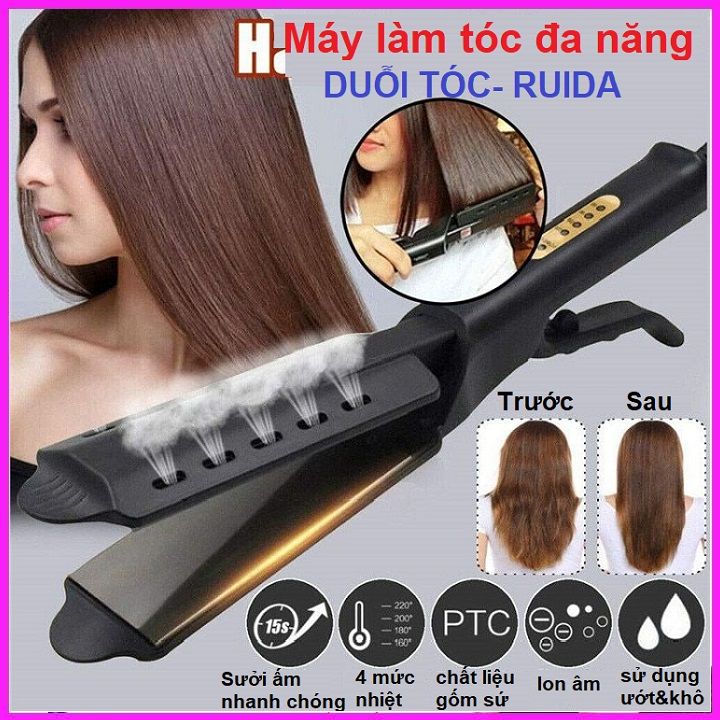 Máy làm tóc mini RUIDA, Máy kẹp tóc đa năng, duỗi tóc, ép tóc, uốn cúp là một sản phẩm đa năng, giúp bạn thực hiện mọi phong cách tóc mà bạn muốn. Với thiết kế nhỏ gọn, dễ sử dụng và hiệu quả cao, chiếc máy này sẽ giúp bạn tiết kiệm thời gian và công sức cho việc làm tóc.