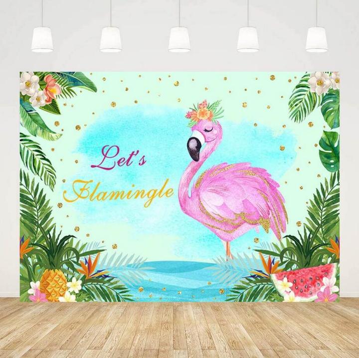 7x5ft Let's Flamingle Backdrop Summer Birthday Party Decorations ...