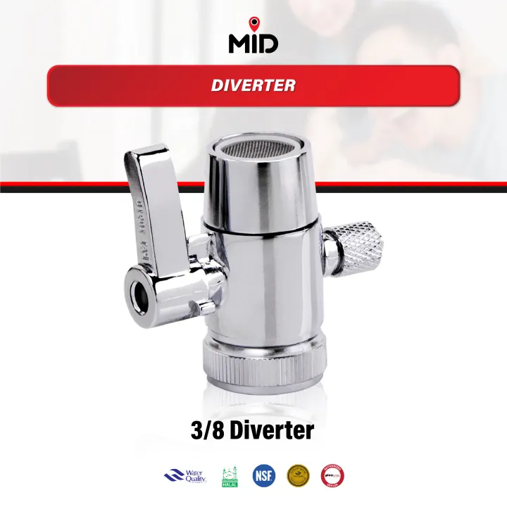 3/8” 1 Way Water Filter Diverter Valve for Countertop Filter Hose Water