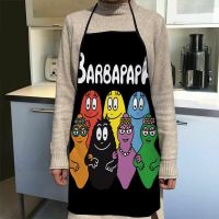 ผ้ากันเปื้อนการ์ตูน Barbapapa สำหรับงานเลี้ยงอาหารค่ำอุปกรณ์ทำอาหารสำหรับผู้ใหญ่อุปกรณ์ทำความสะอาดพิมพ์ลายผ้ากันน้ำ1014