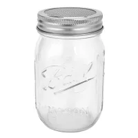 Sprouting Jar with Stainless Steel Screen Lid Wide Mouth Quart Sprouter