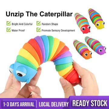 Flexible Fingertip Cute Caterpillar Shape Fidget Slug Toys Stress Relief  Fun Toy