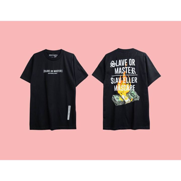 dsl001-เสื้อยืดผู้ชาย-เสื้อยืดราคาถูก-qwt30-slave-master-black-ดำ-เสื้อผู้ชายเท่ๆ-เสื้อผู้ชายวัยรุ่น