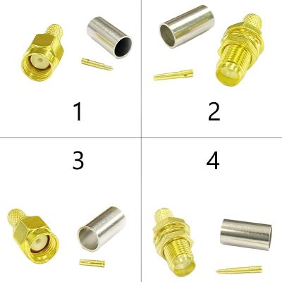 DexMRtiC 1-10PCS  SMA Male Plug /Female Jack RF Coax Connector Crimp For RG58 LMR195 Cable Wire Terminal Straight  Adapter Electrical Connectors