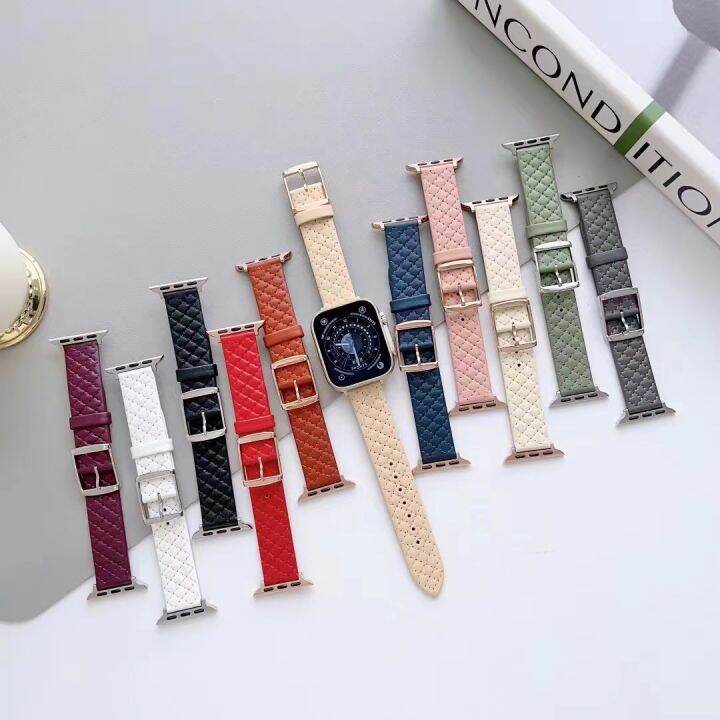 สายหนังแท้สำหรับนาฬิกา-apple-7-band-49mm-45mm-44mm-41mm-40mm-42mm-38mm-สายรัดข้อมือ-correa-i-watch-series-3-4-5-6-se-7-8-ultra