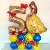 32pcs/Set Disney Princess Beauty And The Beast Theme Balloons Belle Foil Balloon Girls 1 2 3th Birthday Baby Shower Decorations Balloons