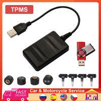 Android USB TPMS เซ็นเซอร์สำหรับรถวิทยุเครื่องเล่นดีวีดียางความดันระบบการตรวจสอบ Vechicle ยางในตัวเซ็นเซอร์เตือนภัยภายนอก