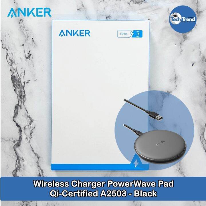 (Anker) Wireless Charger PowerWave Pad QiCertified A2503 Lazada