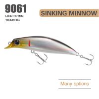 520YOSWI 75mm 8g มีประโยชน์ ตกปลาฤดูหนาว Crankbaits เหยื่อ Minnow เหยื่อหล่อยาว เหยื่อ Minnow เบ็ดตกปลา