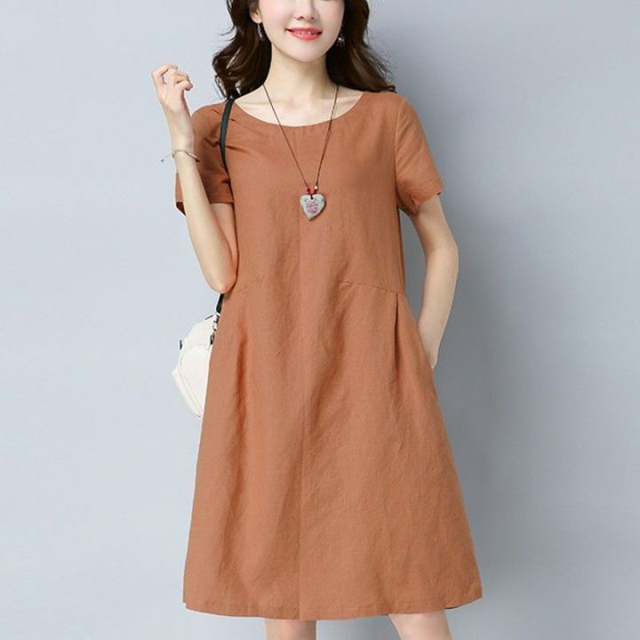 Women Dresses Cotton Linen Dress for Women 2022 Summer Floral High-end ...