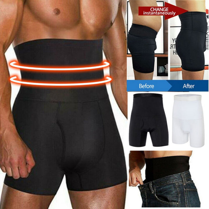 JHHB Men Slimming Belly Trimmer Waist Trainer Shapewear Compression Body  Shaper Tummy Control Pants Thigh Slim Shorts