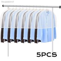 ☜✿﹊ 5pcs Half Clothes Hanging Dust Cover EVA Waterproof Suit Coat Storage Bag Garment Organizer Wardrobe Hanging Clothing Organizers