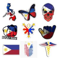 18 Types Philippines Flag Country Shape Butterfly Shocker Love Philippines Skull Sun Star Mouth 3inch Vinyl Sticker - for Car Laptop Water Bottle Phone - Waterproof Decal 7.6cm